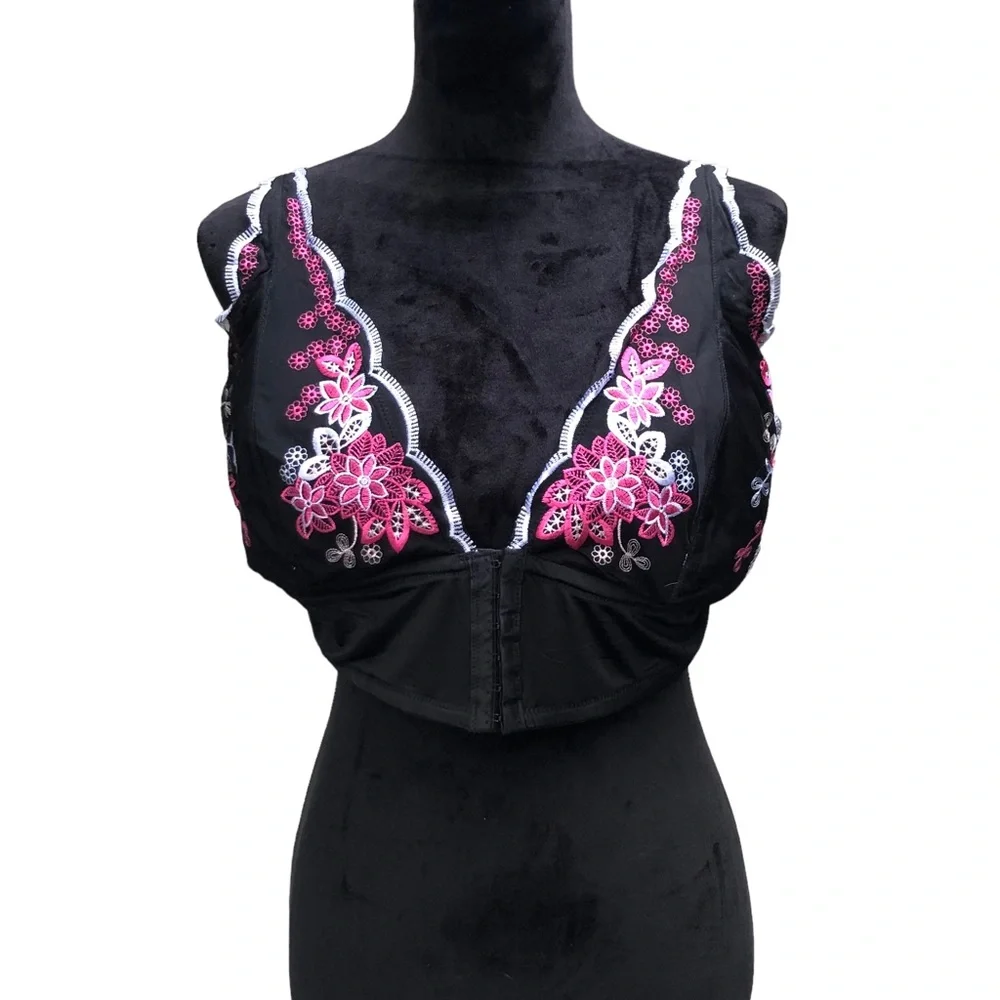 Pure Beauty Rene Rofe Floral Embroidered Wireless Bra size 3X - Picture 9 of 11